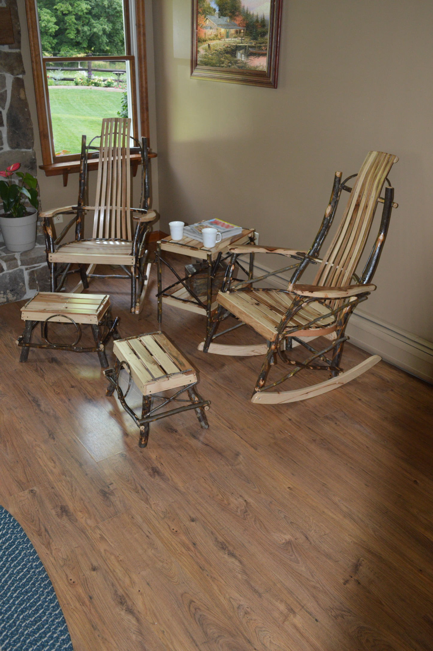 A&L Furniture Co. Timberlux Rustic Hickory 7-Slat Rocking Chair - LEAD TIME TO SHIP 10 BUSINESS DAYS