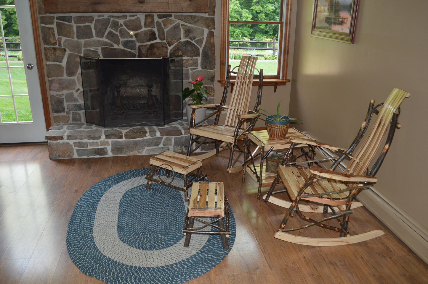 A&L Furniture Co. Timberlux Rustic Hickory 7-Slat Rocking Chair - LEAD TIME TO SHIP 10 BUSINESS DAYS