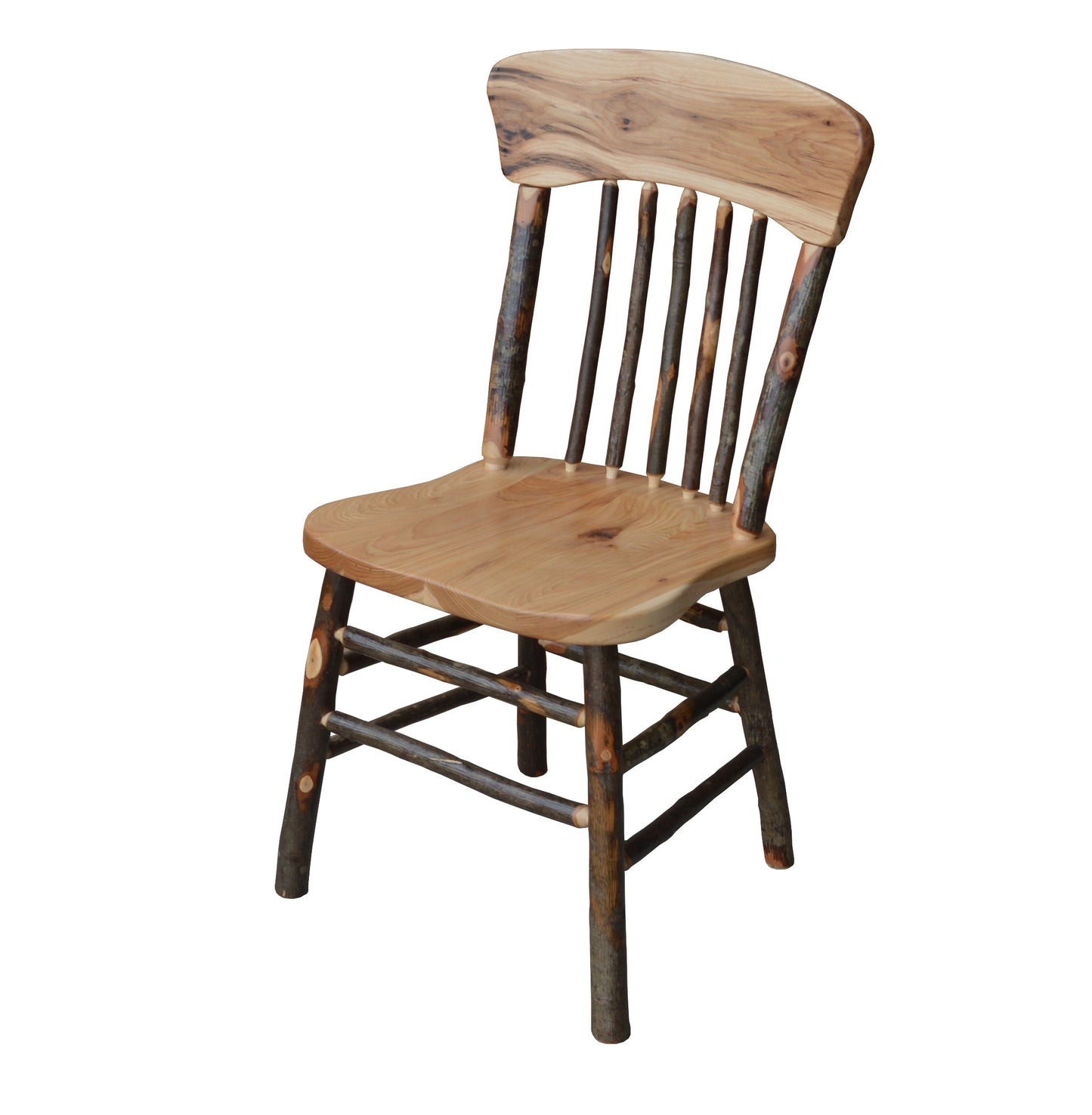 A&L Furniture Co. Timberlux Rustic Hickory Panel Back Dining Chair - LEAD TIME TO SHIP 10 BUSINESS DAYS