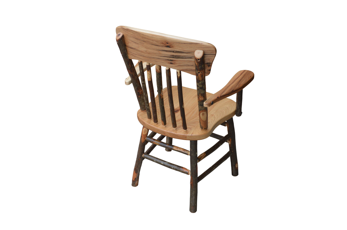 A&L Furniture Co. Timberlux Rustic Hickory Panel Back Dining Chair With Arms - LEAD TIME TO SHIP 10 BUSINESS DAYS