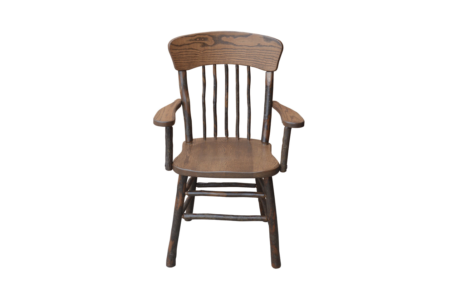 A&L Furniture Co. Timberlux Rustic Hickory Panel Back Dining Chair With Arms - LEAD TIME TO SHIP 10 BUSINESS DAYS