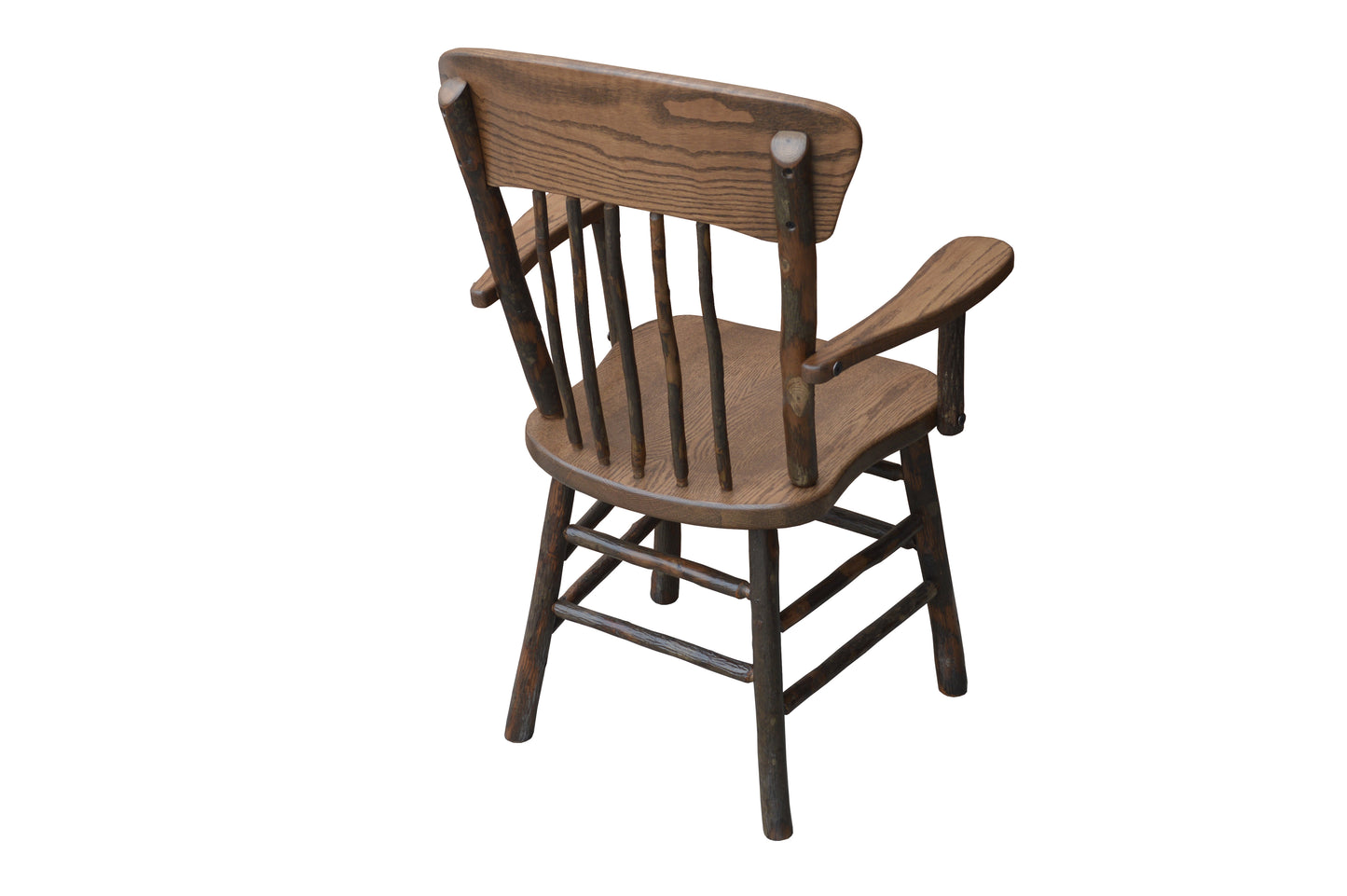 A&L Furniture Co. Timberlux Rustic Hickory Panel Back Dining Chair With Arms - LEAD TIME TO SHIP 10 BUSINESS DAYS