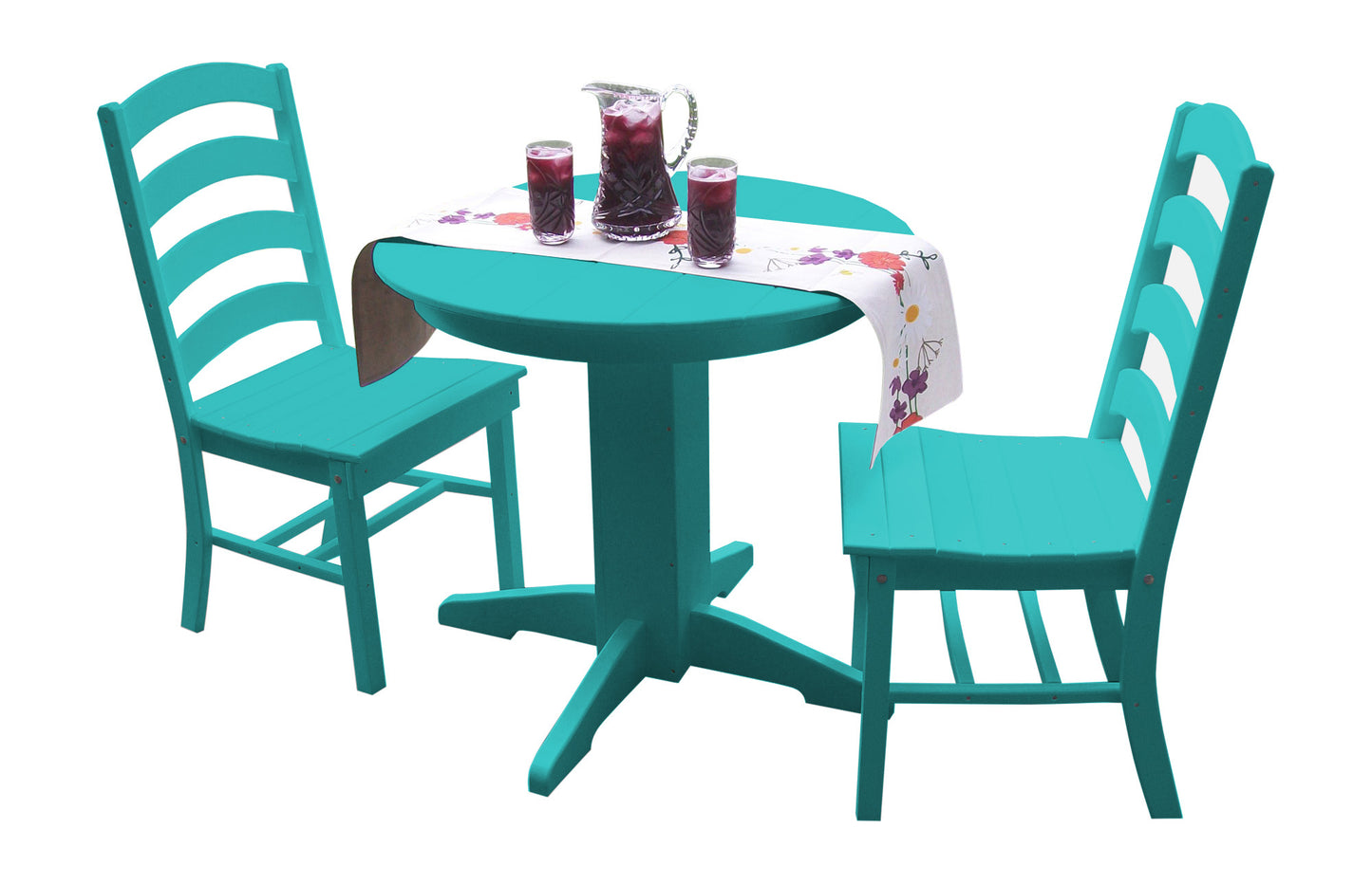 Bryton Park Poly Furniture Recycled Plastic 3 Piece Round Dining Table Set - LEAD TIME TO SHIP 10 BUSINESS DAYS