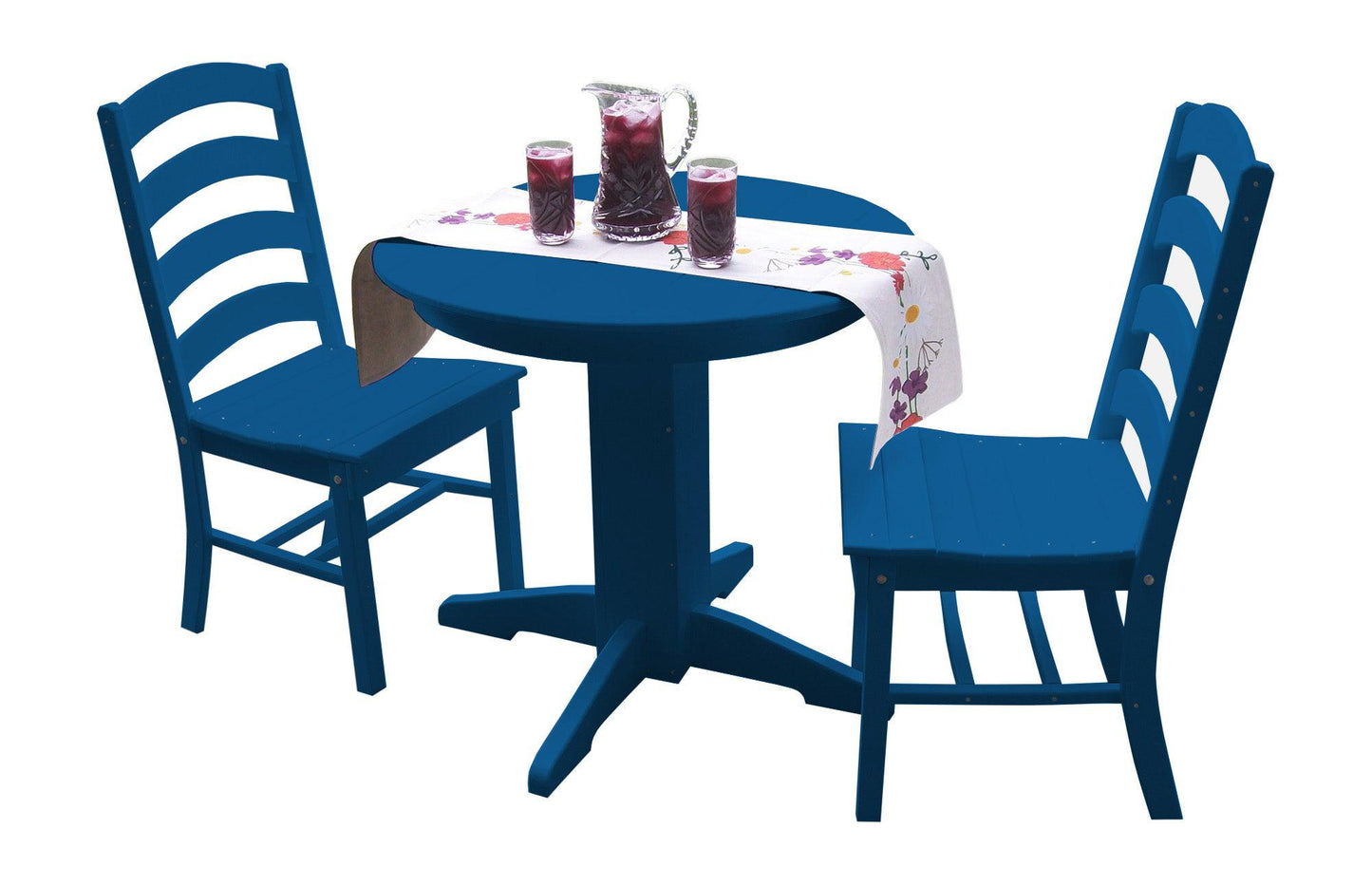 Bryton Park Poly Furniture Recycled Plastic 3 Piece Round Dining Table Set - LEAD TIME TO SHIP 10 BUSINESS DAYS