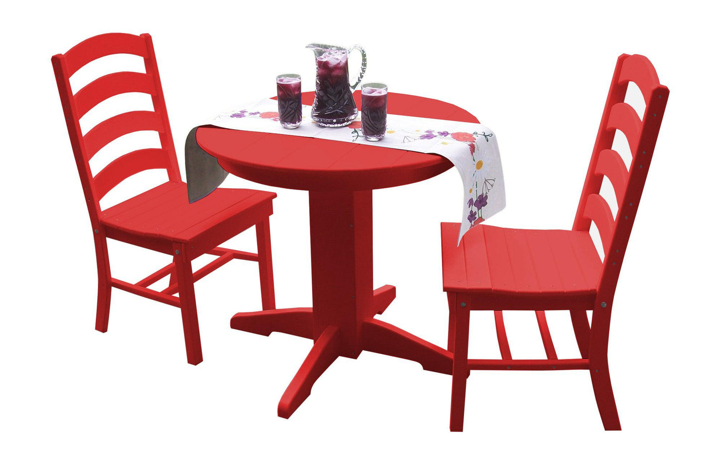 Bryton Park Poly Furniture Recycled Plastic 3 Piece Round Dining Table Set - LEAD TIME TO SHIP 10 BUSINESS DAYS