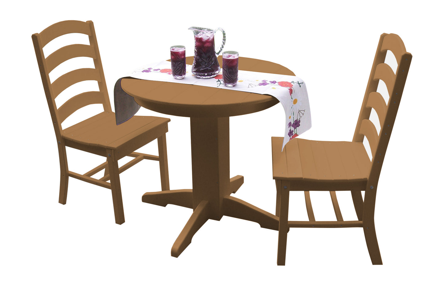 Bryton Park Poly Furniture Recycled Plastic 3 Piece Round Dining Table Set - LEAD TIME TO SHIP 10 BUSINESS DAYS