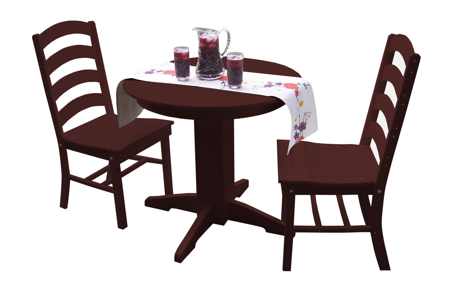 Bryton Park Poly Furniture Recycled Plastic 3 Piece Round Dining Table Set - LEAD TIME TO SHIP 10 BUSINESS DAYS