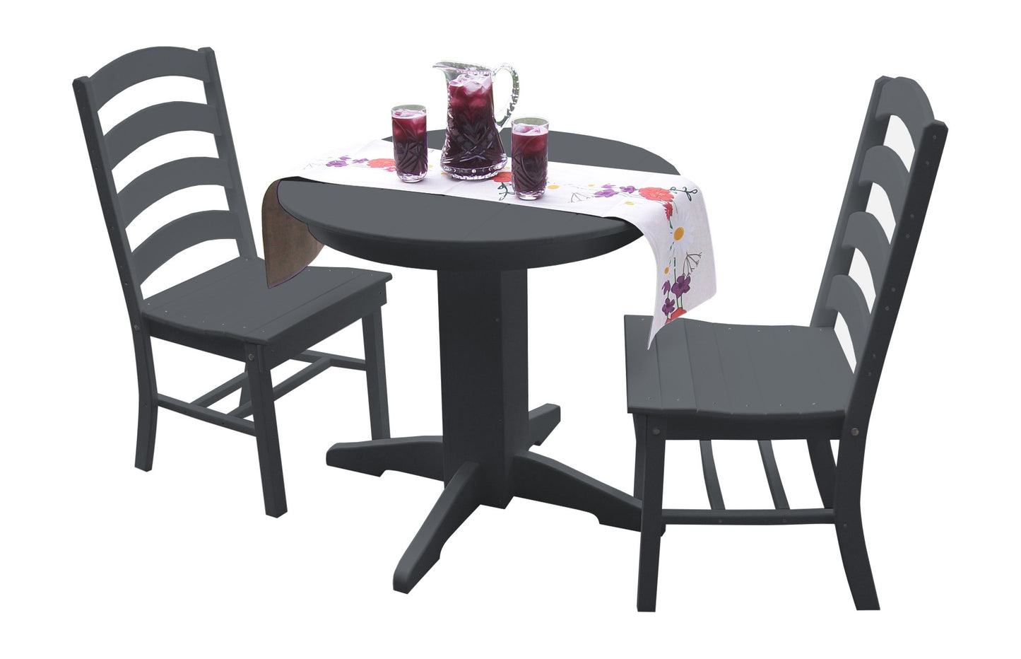 Bryton Park Poly Furniture Recycled Plastic 3 Piece Round Dining Table Set - LEAD TIME TO SHIP 10 BUSINESS DAYS