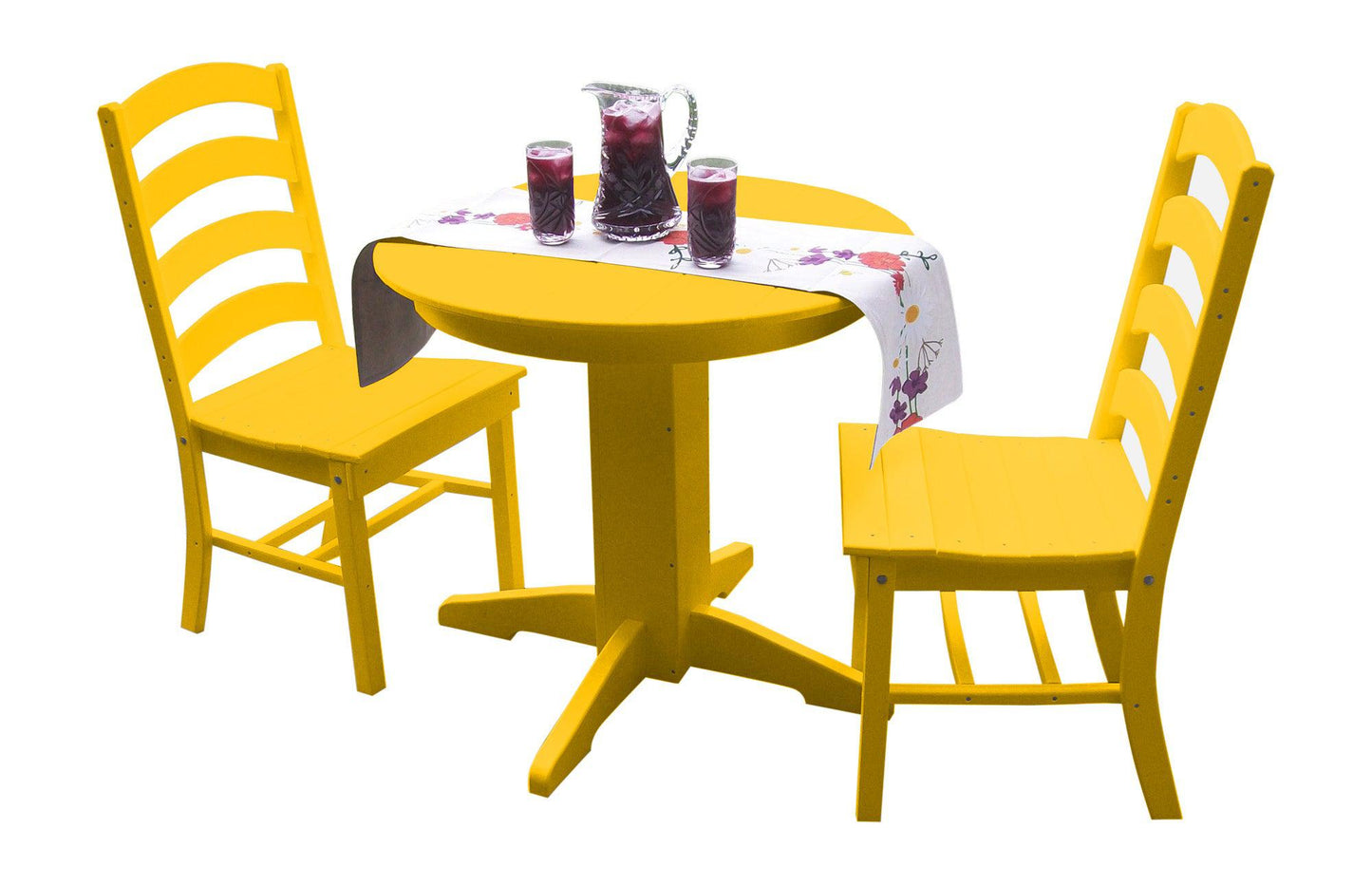 Bryton Park Poly Furniture Recycled Plastic 3 Piece Round Dining Table Set - LEAD TIME TO SHIP 10 BUSINESS DAYS