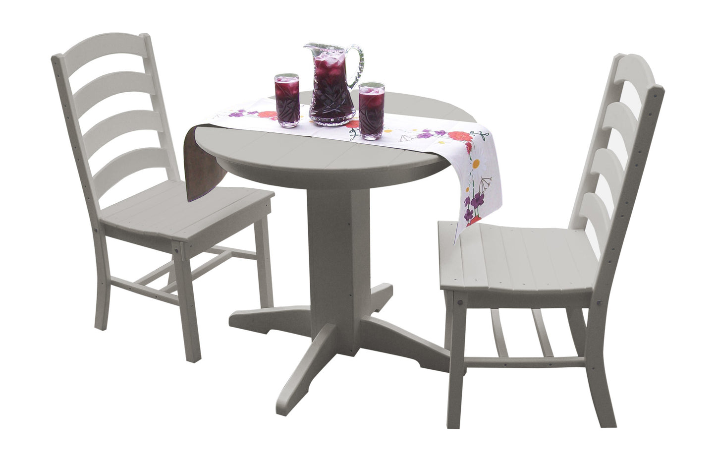 Bryton Park Poly Furniture Recycled Plastic 3 Piece Round Dining Table Set - LEAD TIME TO SHIP 10 BUSINESS DAYS