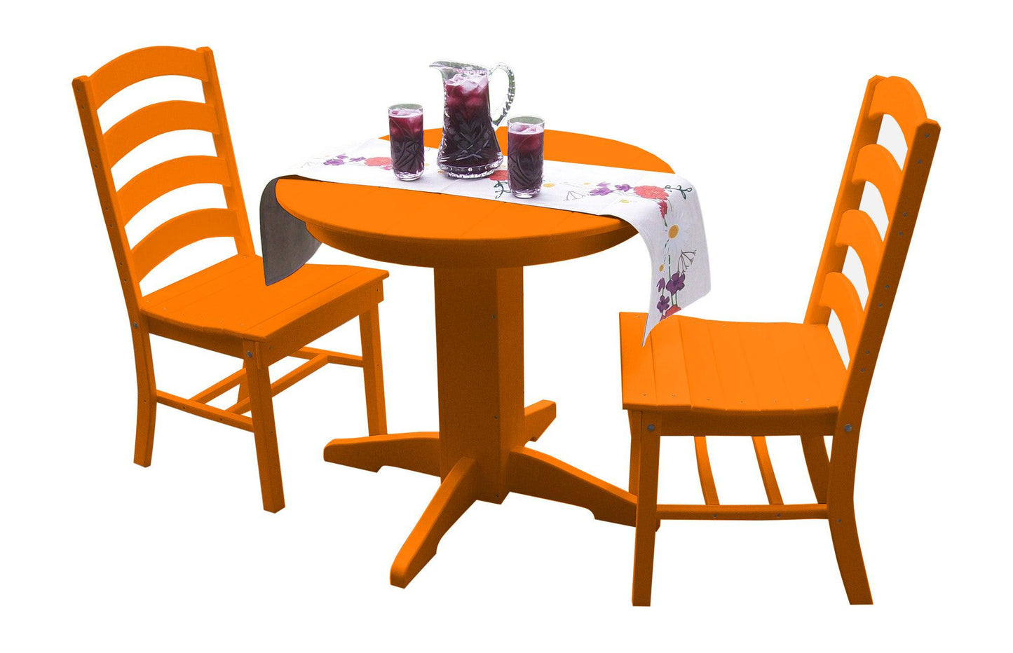 Bryton Park Poly Furniture Recycled Plastic 3 Piece Round Dining Table Set - LEAD TIME TO SHIP 10 BUSINESS DAYS