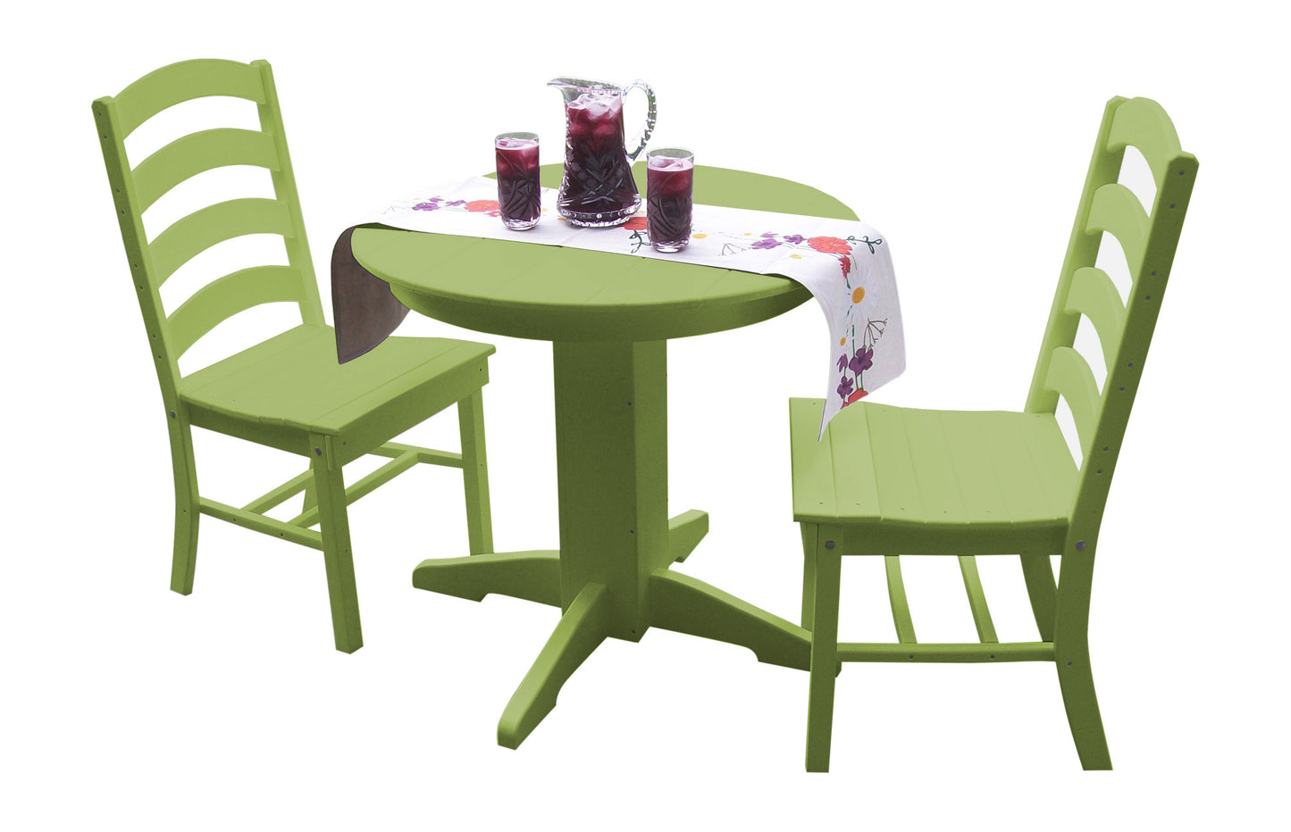 Bryton Park Poly Furniture Recycled Plastic 3 Piece Round Dining Table Set - LEAD TIME TO SHIP 10 BUSINESS DAYS