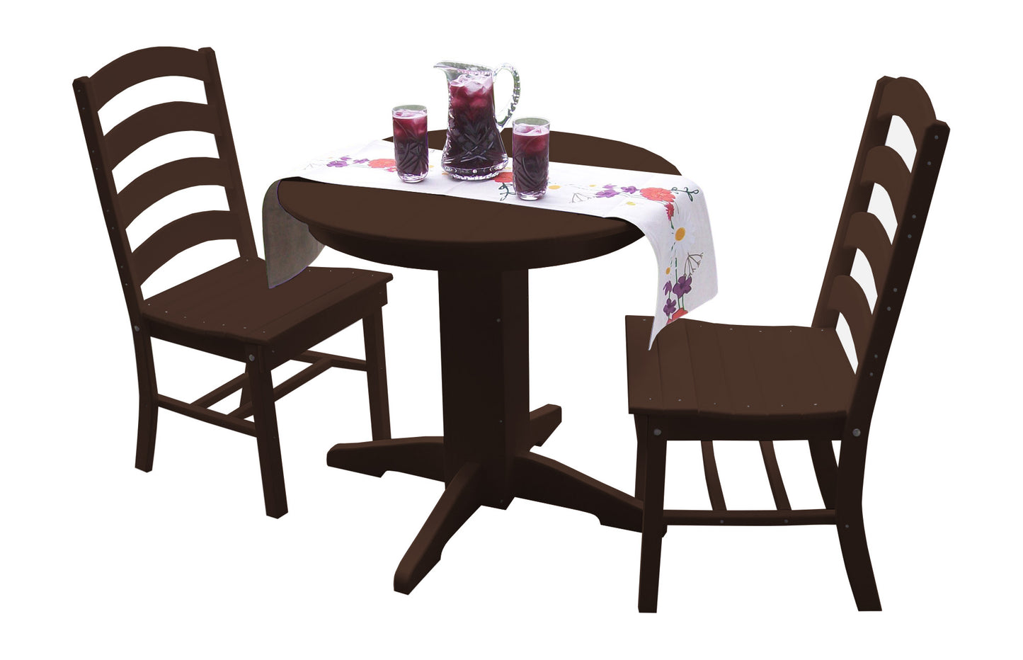 Bryton Park Poly Furniture Recycled Plastic 3 Piece Round Dining Table Set - LEAD TIME TO SHIP 10 BUSINESS DAYS