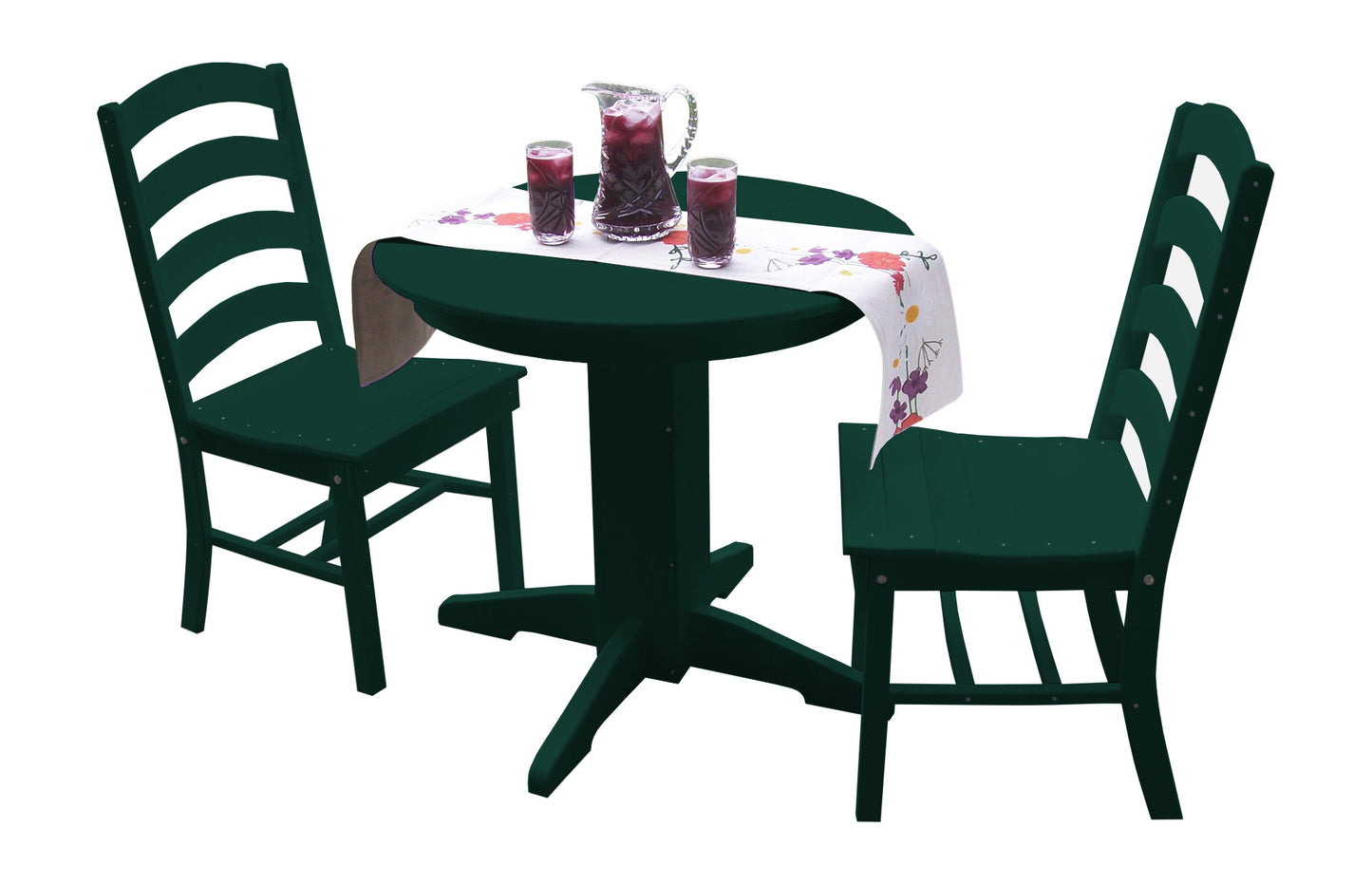 Bryton Park Poly Furniture Recycled Plastic 3 Piece Round Dining Table Set - LEAD TIME TO SHIP 10 BUSINESS DAYS