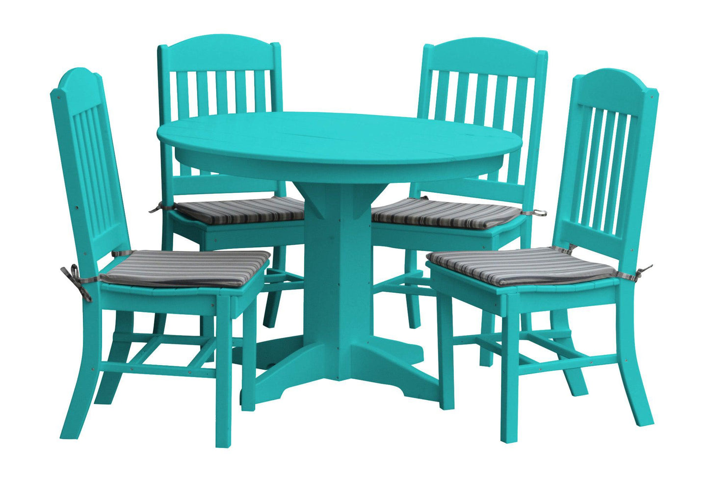 Bryton Park Poly Furniture Recycled Plastic 5 Piece Classic Round Table Dining Set - LEAD TIME TO SHIP 10 BUSINESS DAYS