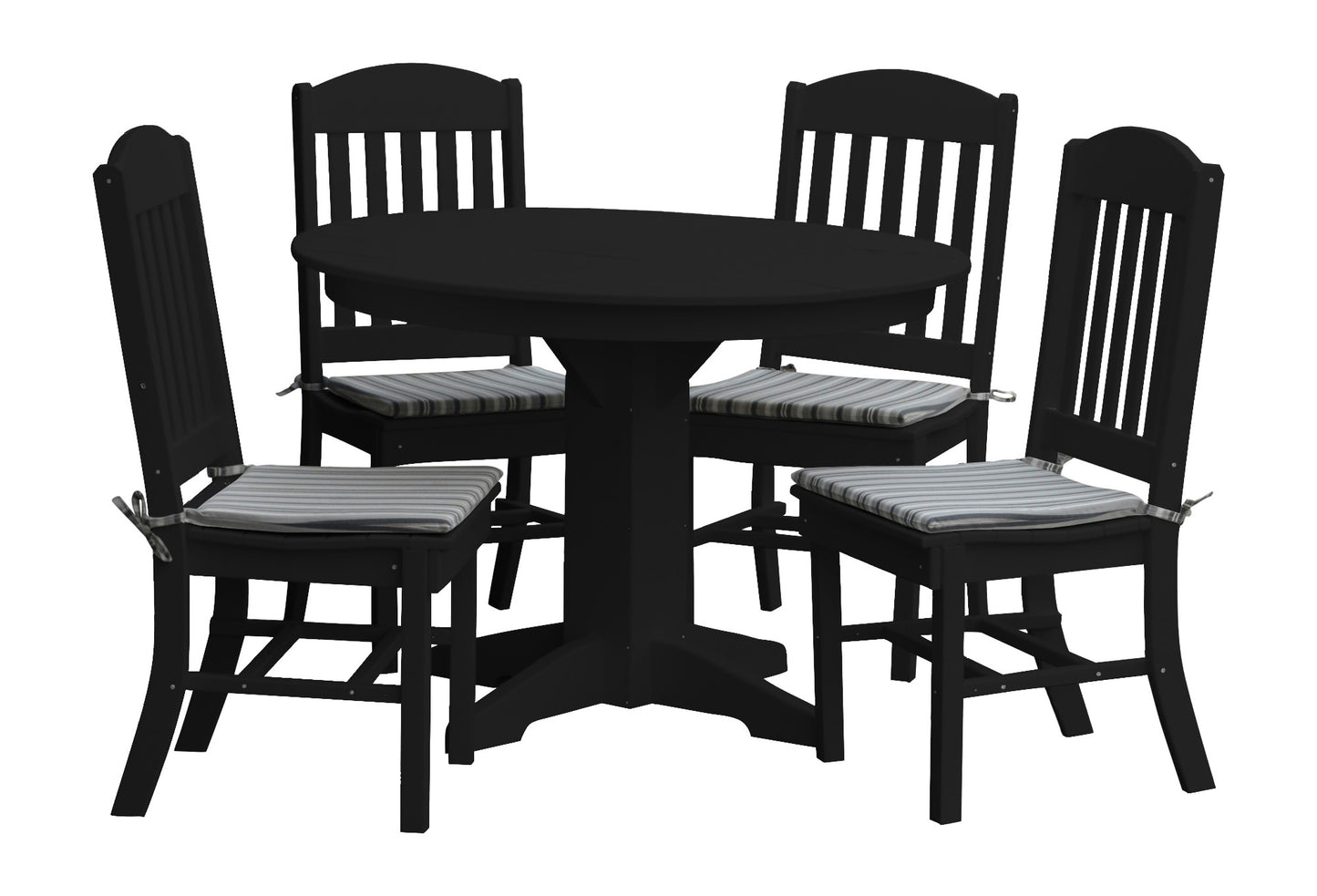 Bryton Park Poly Furniture Recycled Plastic 5 Piece Classic Round Table Dining Set - LEAD TIME TO SHIP 10 BUSINESS DAYS