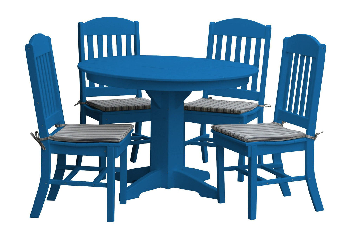 Bryton Park Poly Furniture Recycled Plastic 5 Piece Classic Round Table Dining Set - LEAD TIME TO SHIP 10 BUSINESS DAYS