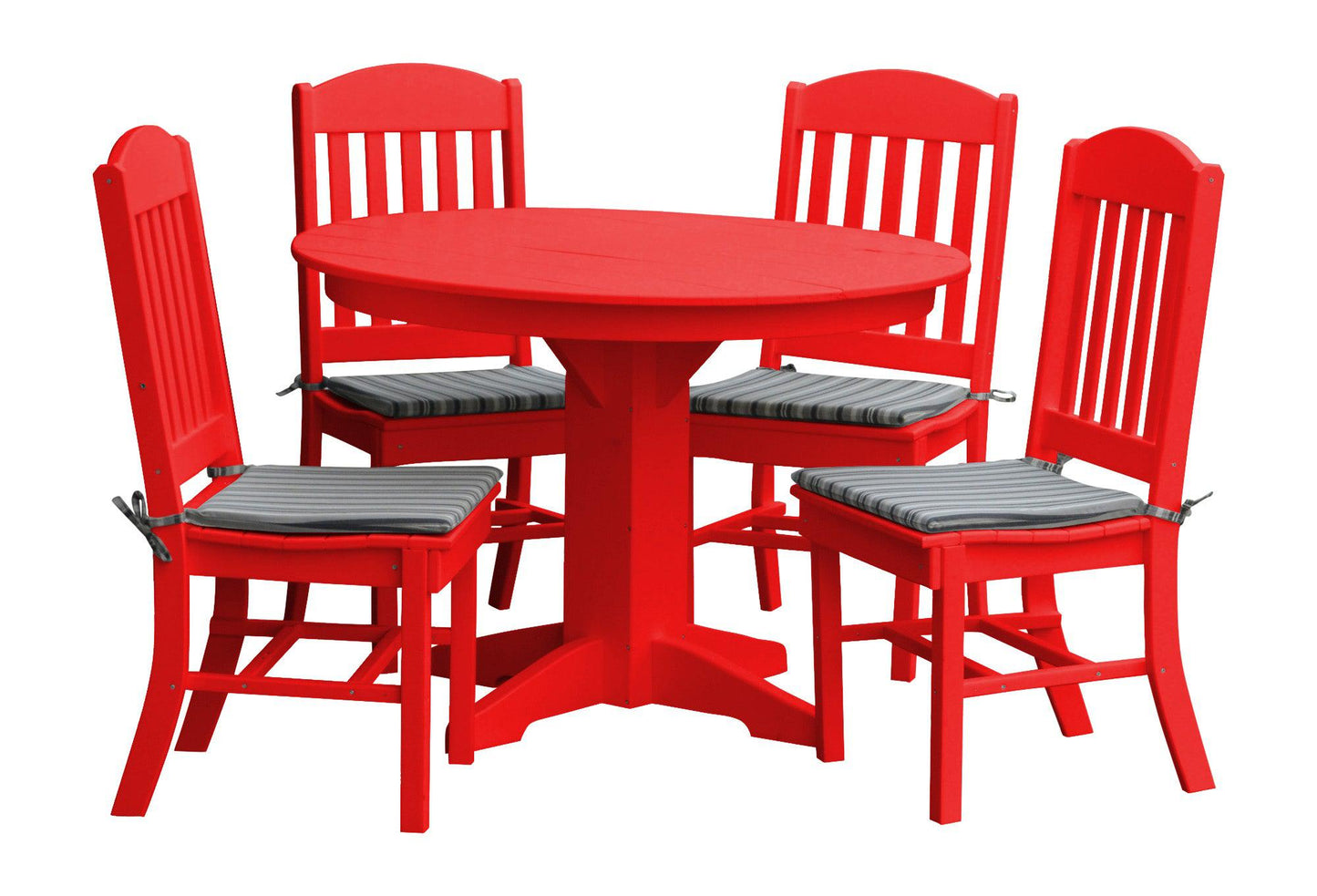 Bryton Park Poly Furniture Recycled Plastic 5 Piece Classic Round Table Dining Set - LEAD TIME TO SHIP 10 BUSINESS DAYS