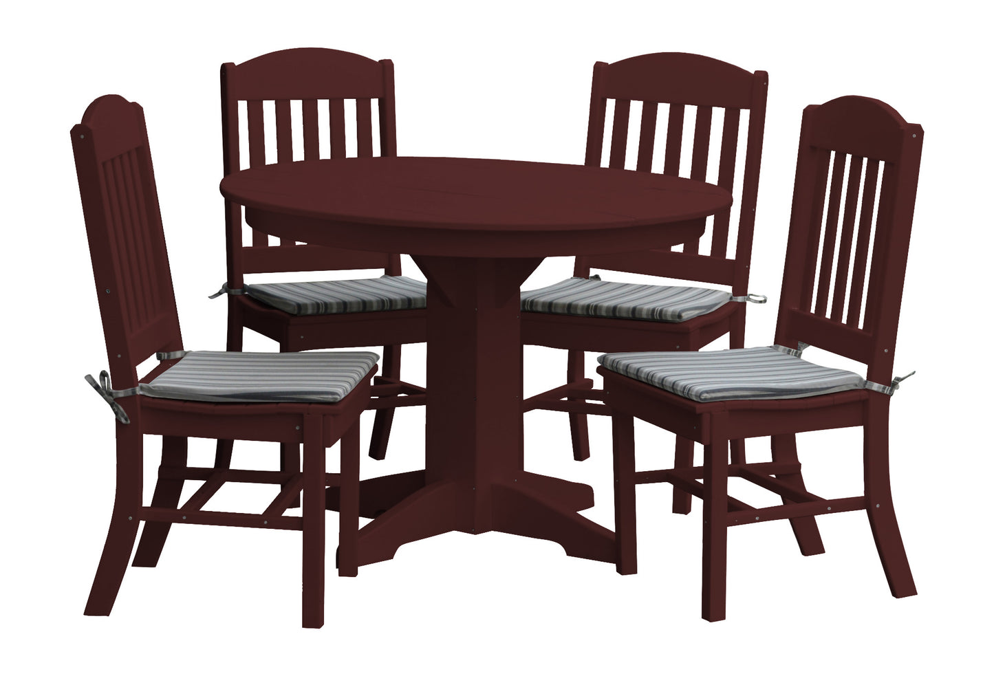 Bryton Park Poly Furniture Recycled Plastic 5 Piece Classic Round Table Dining Set - LEAD TIME TO SHIP 10 BUSINESS DAYS