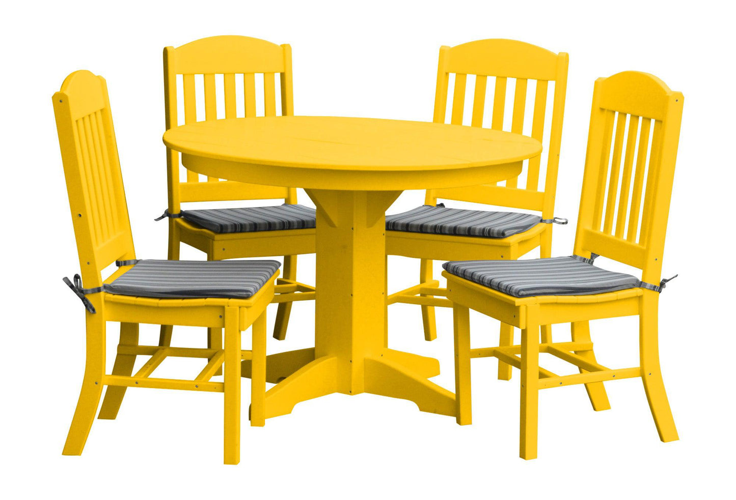 Bryton Park Poly Furniture Recycled Plastic 5 Piece Classic Round Table Dining Set - LEAD TIME TO SHIP 10 BUSINESS DAYS