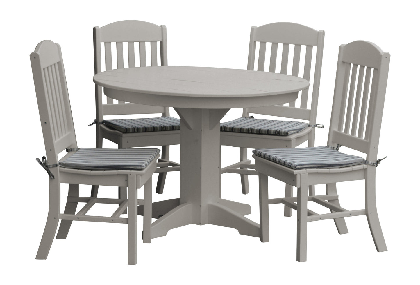 Bryton Park Poly Furniture Recycled Plastic 5 Piece Classic Round Table Dining Set - LEAD TIME TO SHIP 10 BUSINESS DAYS