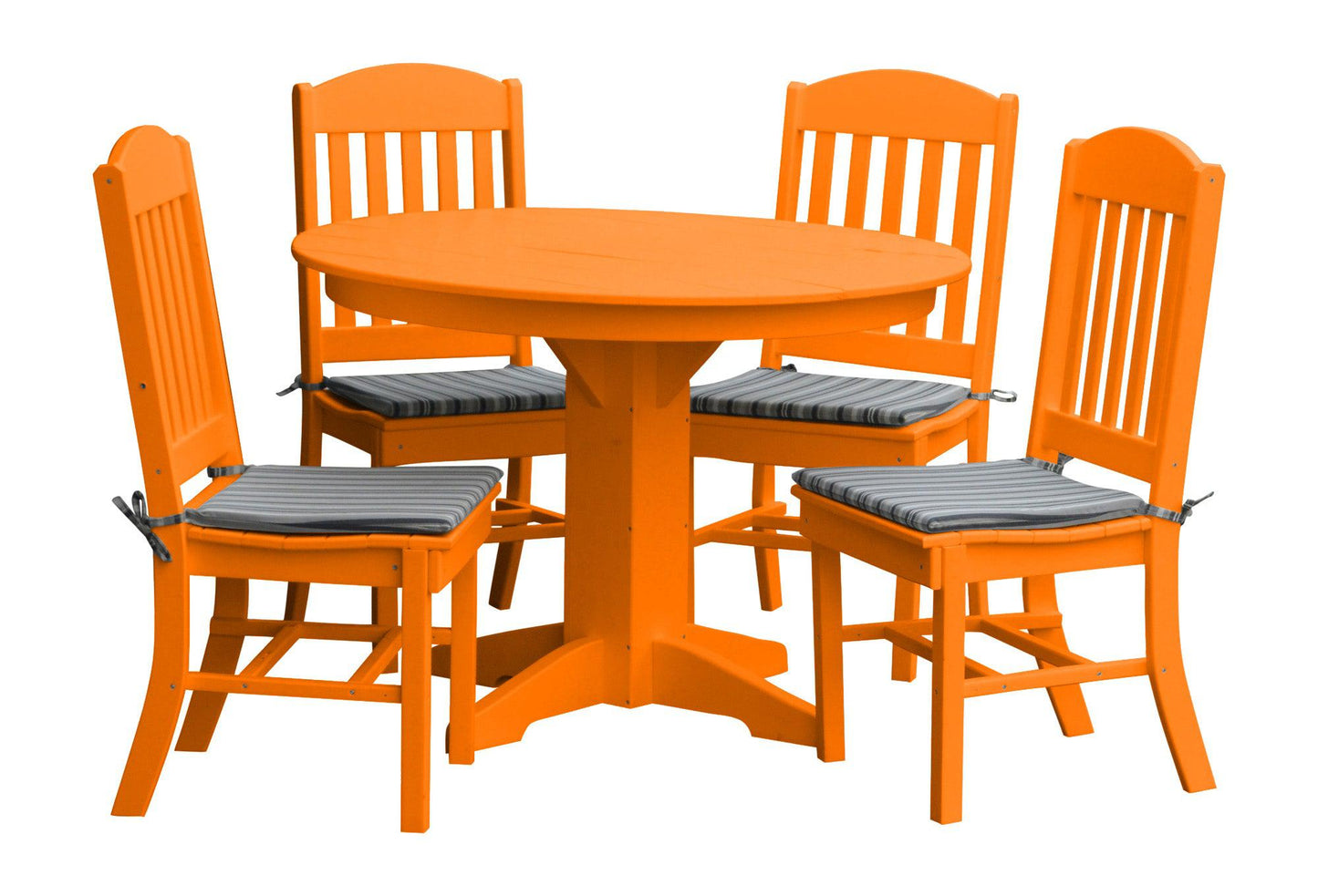 Bryton Park Poly Furniture Recycled Plastic 5 Piece Classic Round Table Dining Set - LEAD TIME TO SHIP 10 BUSINESS DAYS
