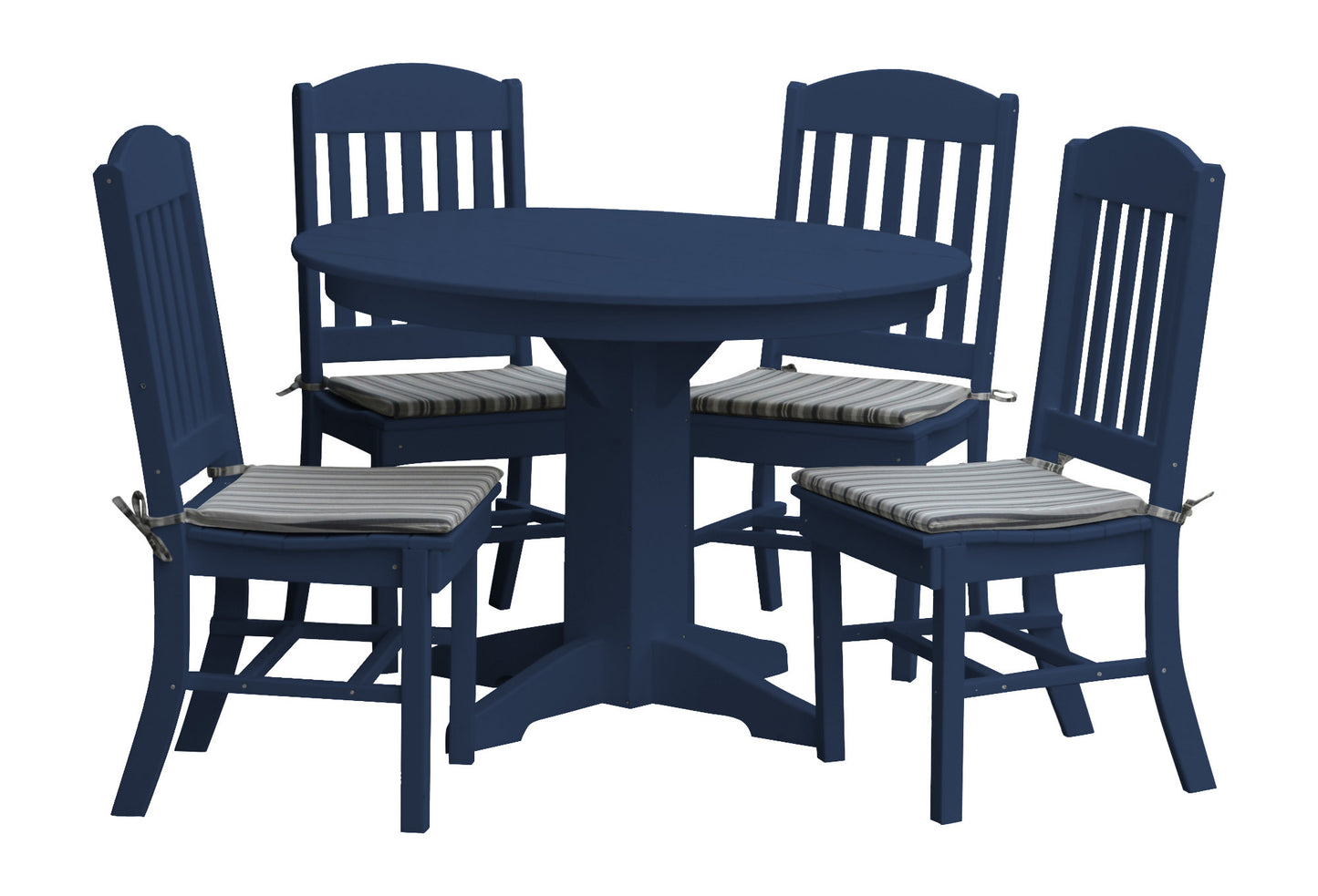 Bryton Park Poly Furniture Recycled Plastic 5 Piece Classic Round Table Dining Set - LEAD TIME TO SHIP 10 BUSINESS DAYS