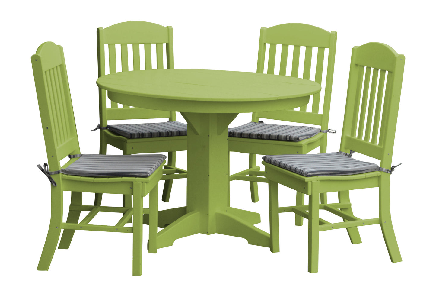 Bryton Park Poly Furniture Recycled Plastic 5 Piece Classic Round Table Dining Set - LEAD TIME TO SHIP 10 BUSINESS DAYS