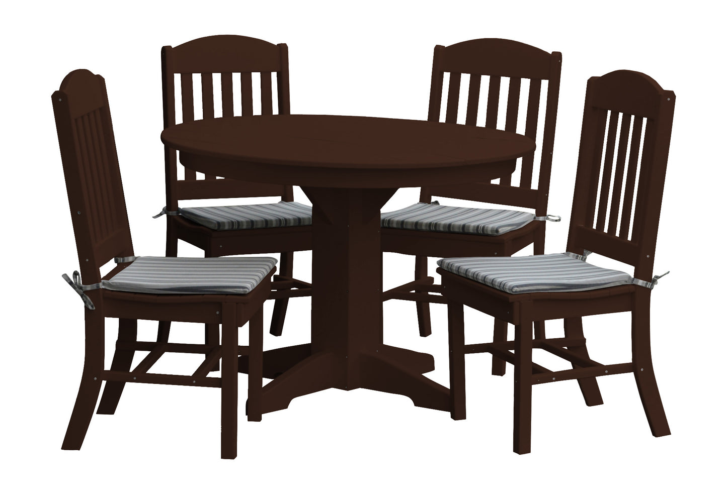 Bryton Park Poly Furniture Recycled Plastic 5 Piece Classic Round Table Dining Set - LEAD TIME TO SHIP 10 BUSINESS DAYS