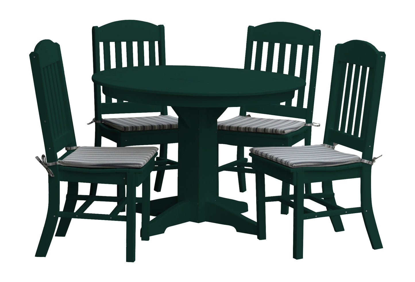 Bryton Park Poly Furniture Recycled Plastic 5 Piece Classic Round Table Dining Set - LEAD TIME TO SHIP 10 BUSINESS DAYS