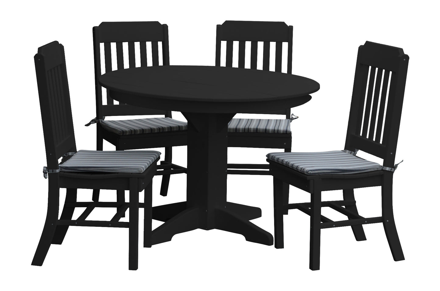Bryton Park Poly Furniture Recycled Plastic 5 Piece Traditional Round Table Dining Set - LEAD TIME TO SHIP 10 BUSINESS DAYS