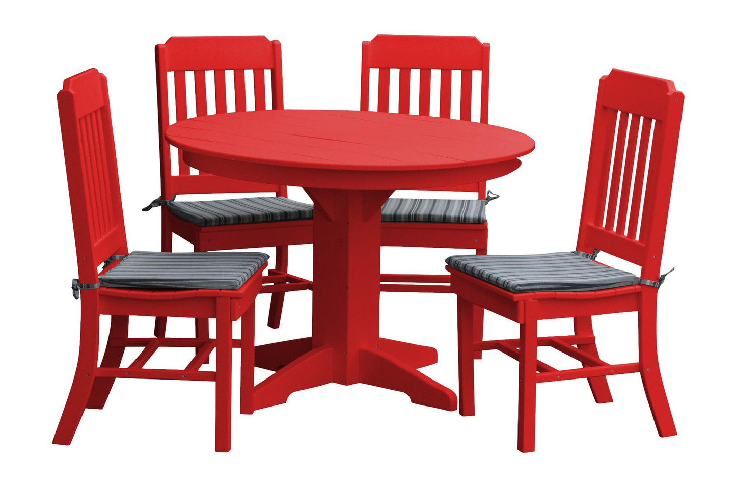 Bryton Park Poly Furniture Recycled Plastic 5 Piece Traditional Round Table Dining Set - LEAD TIME TO SHIP 10 BUSINESS DAYS