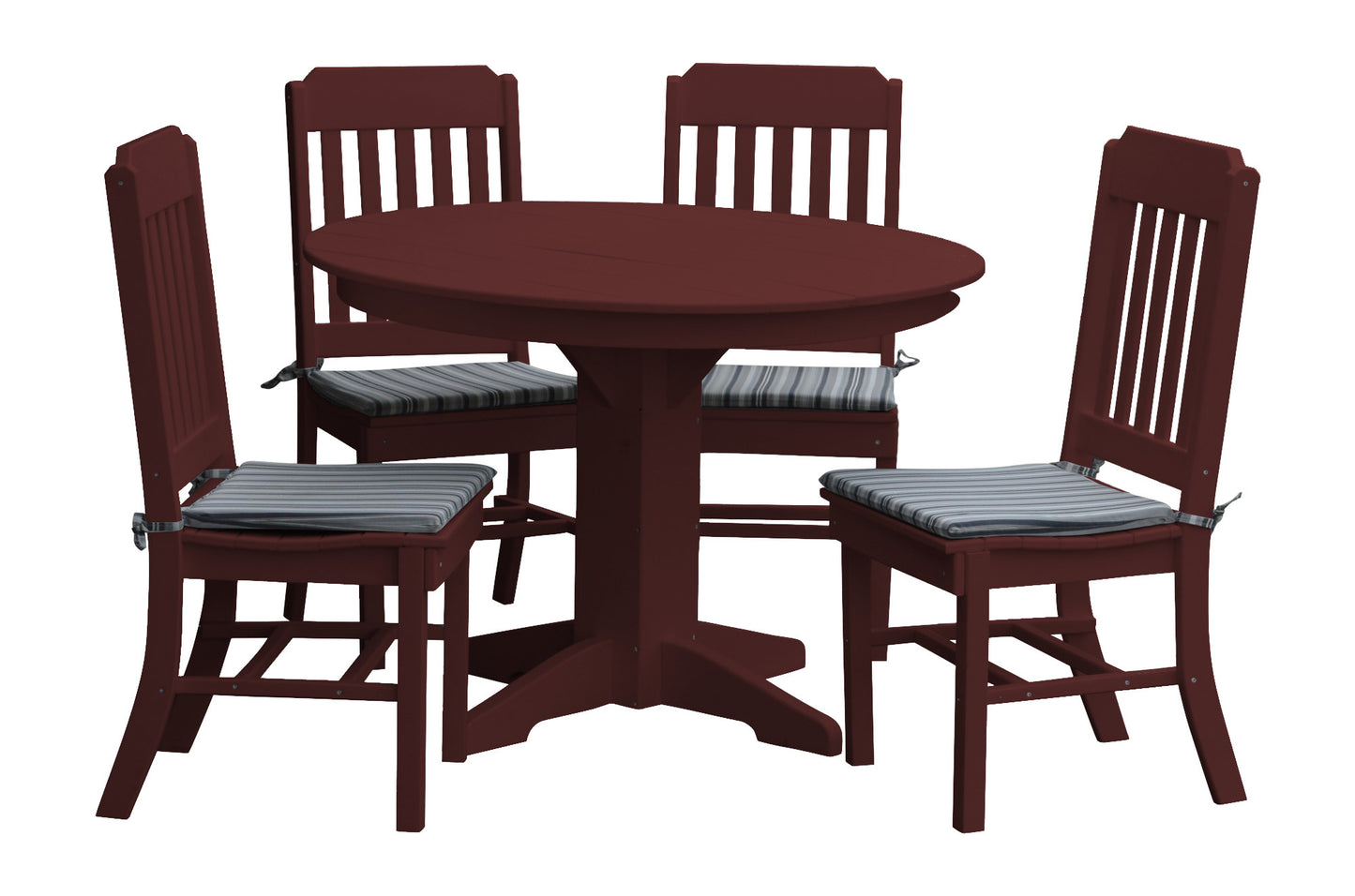 Bryton Park Poly Furniture Recycled Plastic 5 Piece Traditional Round Table Dining Set - LEAD TIME TO SHIP 10 BUSINESS DAYS