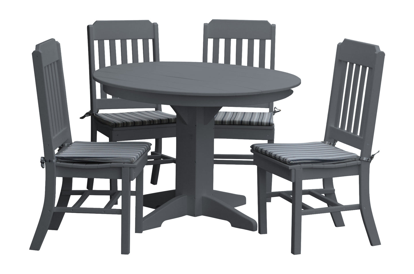 Bryton Park Poly Furniture Recycled Plastic 5 Piece Traditional Round Table Dining Set - LEAD TIME TO SHIP 10 BUSINESS DAYS