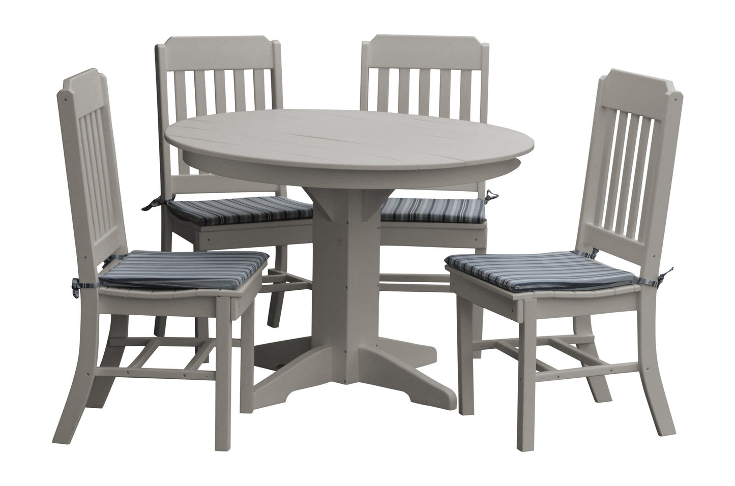 Bryton Park Poly Furniture Recycled Plastic 5 Piece Traditional Round Table Dining Set - LEAD TIME TO SHIP 10 BUSINESS DAYS