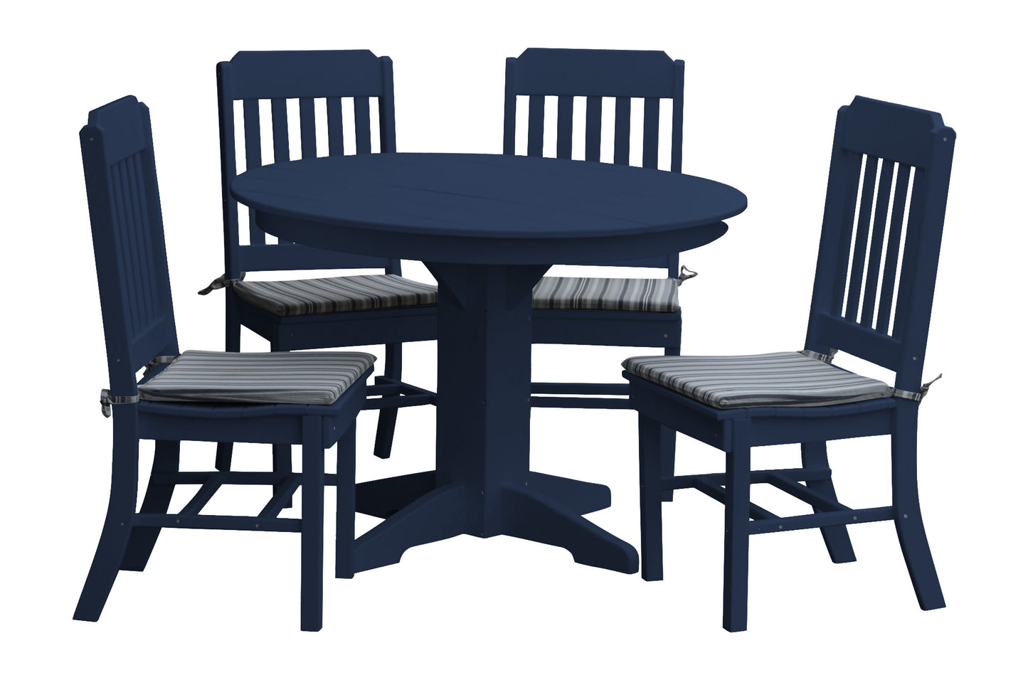 Bryton Park Poly Furniture Recycled Plastic 5 Piece Traditional Round Table Dining Set - LEAD TIME TO SHIP 10 BUSINESS DAYS