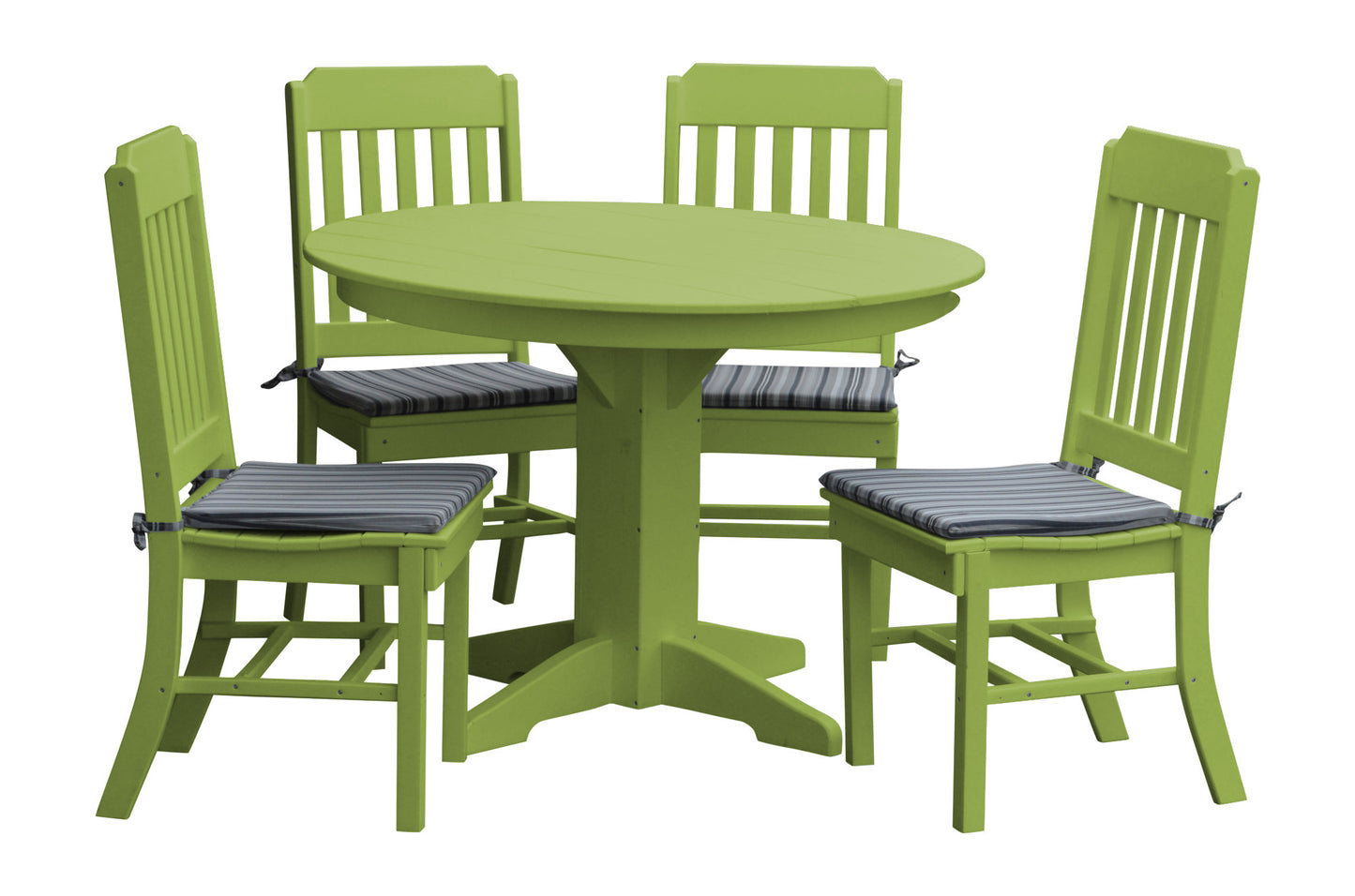 Bryton Park Poly Furniture Recycled Plastic 5 Piece Traditional Round Table Dining Set - LEAD TIME TO SHIP 10 BUSINESS DAYS