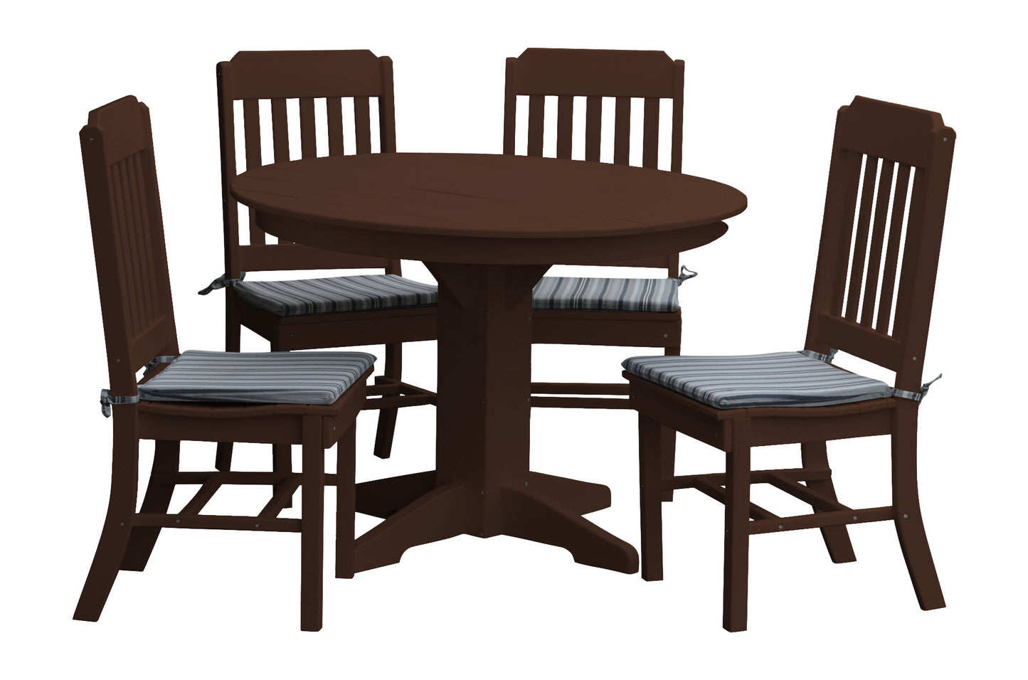 Bryton Park Poly Furniture Recycled Plastic 5 Piece Traditional Round Table Dining Set - LEAD TIME TO SHIP 10 BUSINESS DAYS