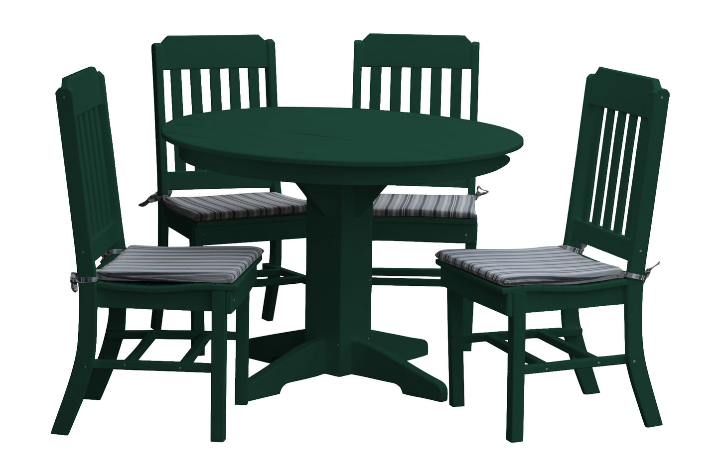 Bryton Park Poly Furniture Recycled Plastic 5 Piece Traditional Round Table Dining Set - LEAD TIME TO SHIP 10 BUSINESS DAYS