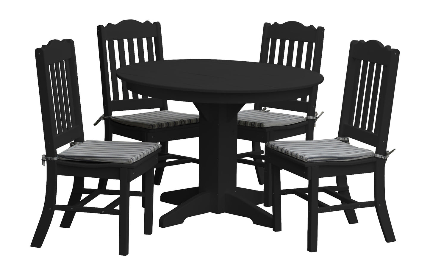 Bryton Park Poly Furniture Recycled Plastic Round Table with Royal Dining Chairs 5 Piece Dining Set (DINING HEIGHT) - LEAD TIME TO SHIP 3 WEEKS OR LESS