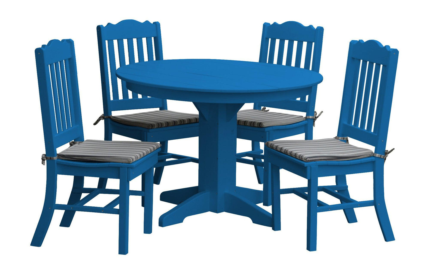 Bryton Park Poly Furniture Recycled Plastic Round Table with Royal Dining Chairs 5 Piece Dining Set (DINING HEIGHT) - LEAD TIME TO SHIP 3 WEEKS OR LESS