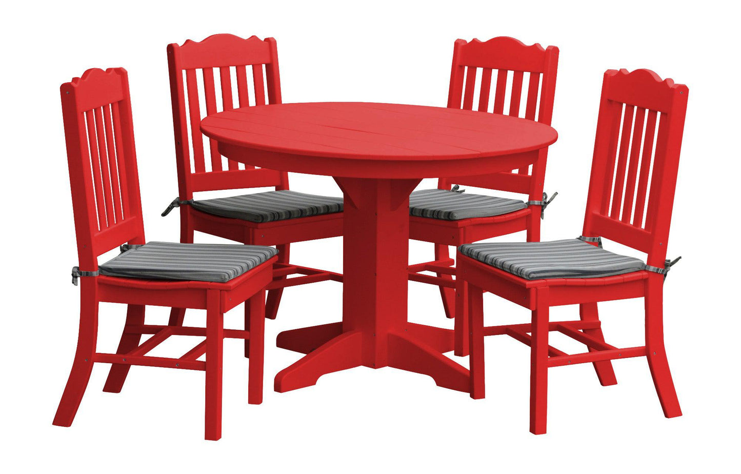 Bryton Park Poly Furniture Recycled Plastic Round Table with Royal Dining Chairs 5 Piece Dining Set (DINING HEIGHT) - LEAD TIME TO SHIP 3 WEEKS OR LESS