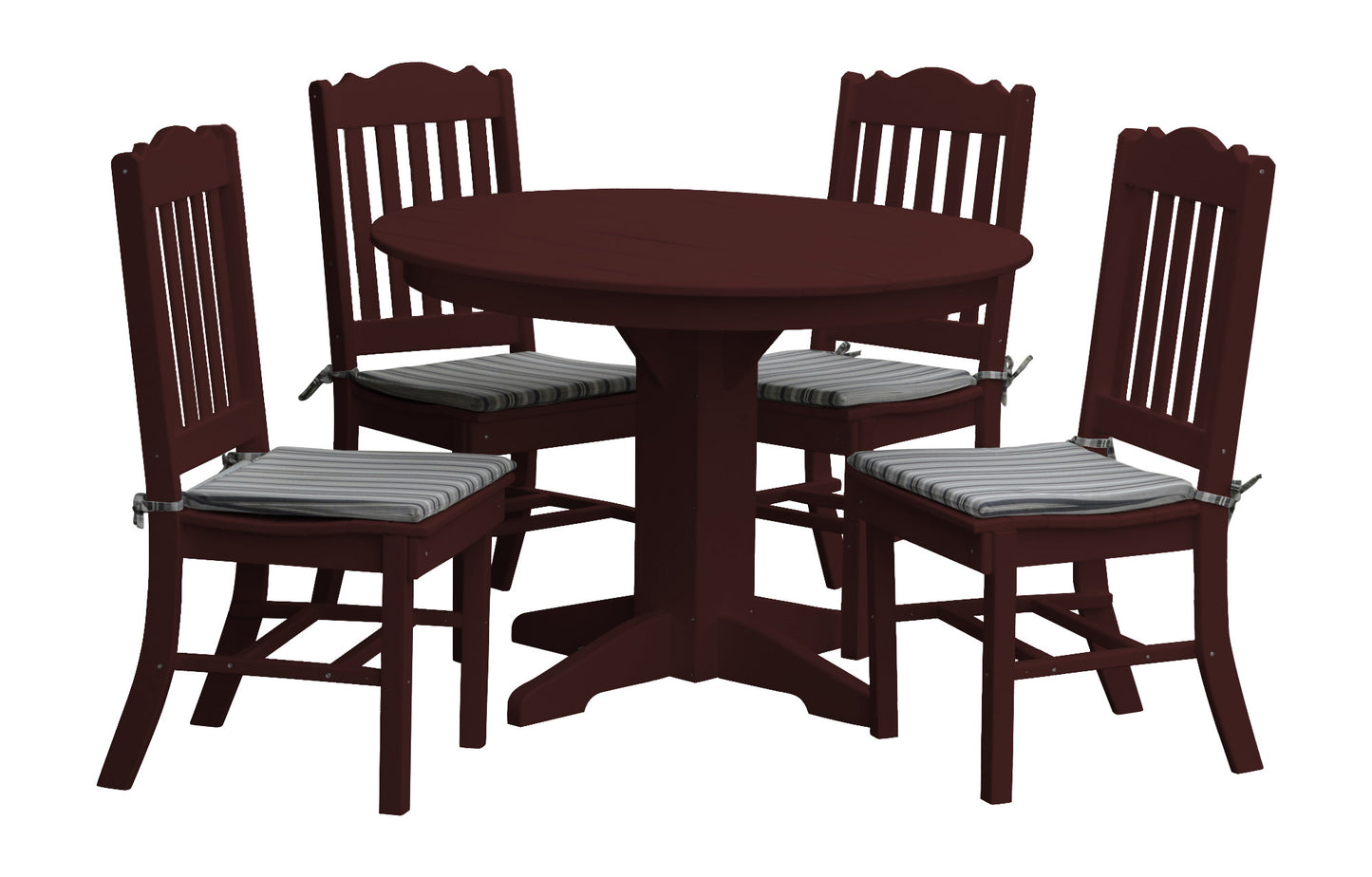 Bryton Park Poly Furniture Recycled Plastic Round Table with Royal Dining Chairs 5 Piece Dining Set (DINING HEIGHT) - LEAD TIME TO SHIP 3 WEEKS OR LESS