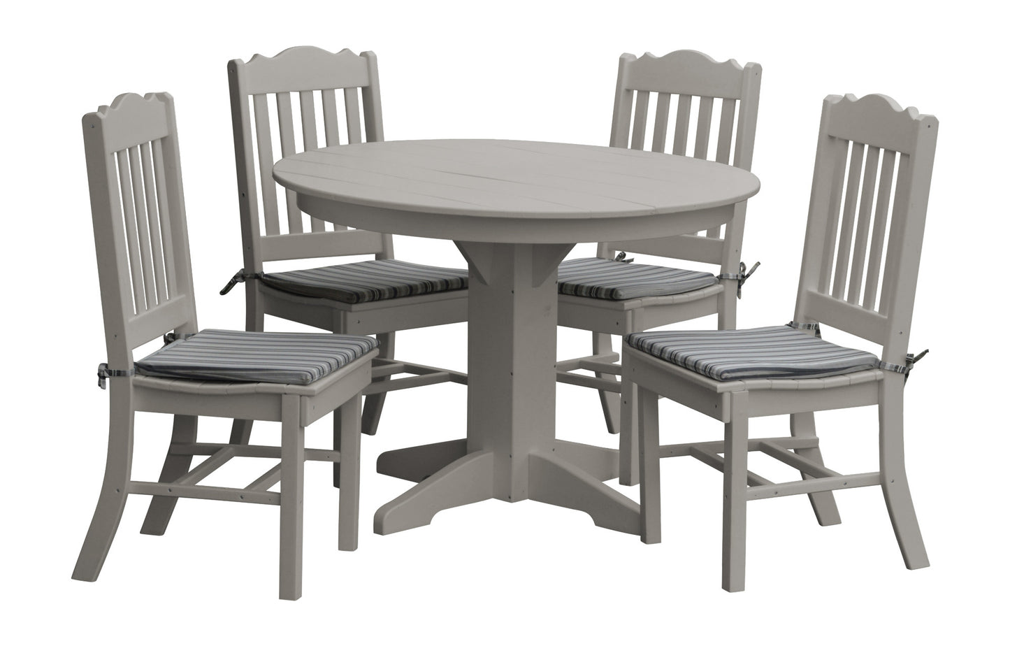 Bryton Park Poly Furniture Recycled Plastic Round Table with Royal Dining Chairs 5 Piece Dining Set (DINING HEIGHT) - LEAD TIME TO SHIP 3 WEEKS OR LESS