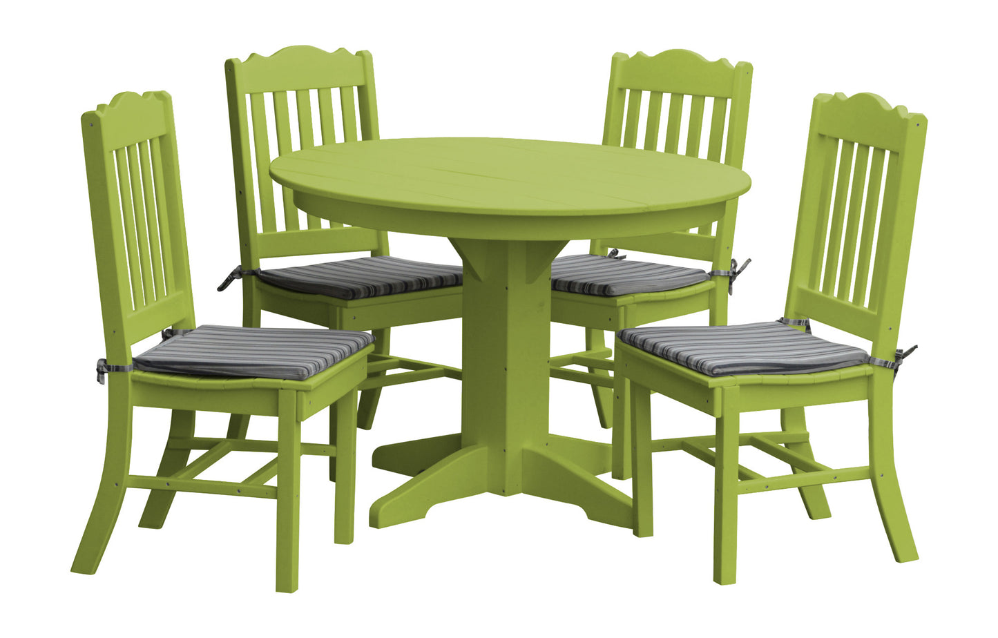Bryton Park Poly Furniture Recycled Plastic Round Table with Royal Dining Chairs 5 Piece Dining Set (DINING HEIGHT) - LEAD TIME TO SHIP 3 WEEKS OR LESS