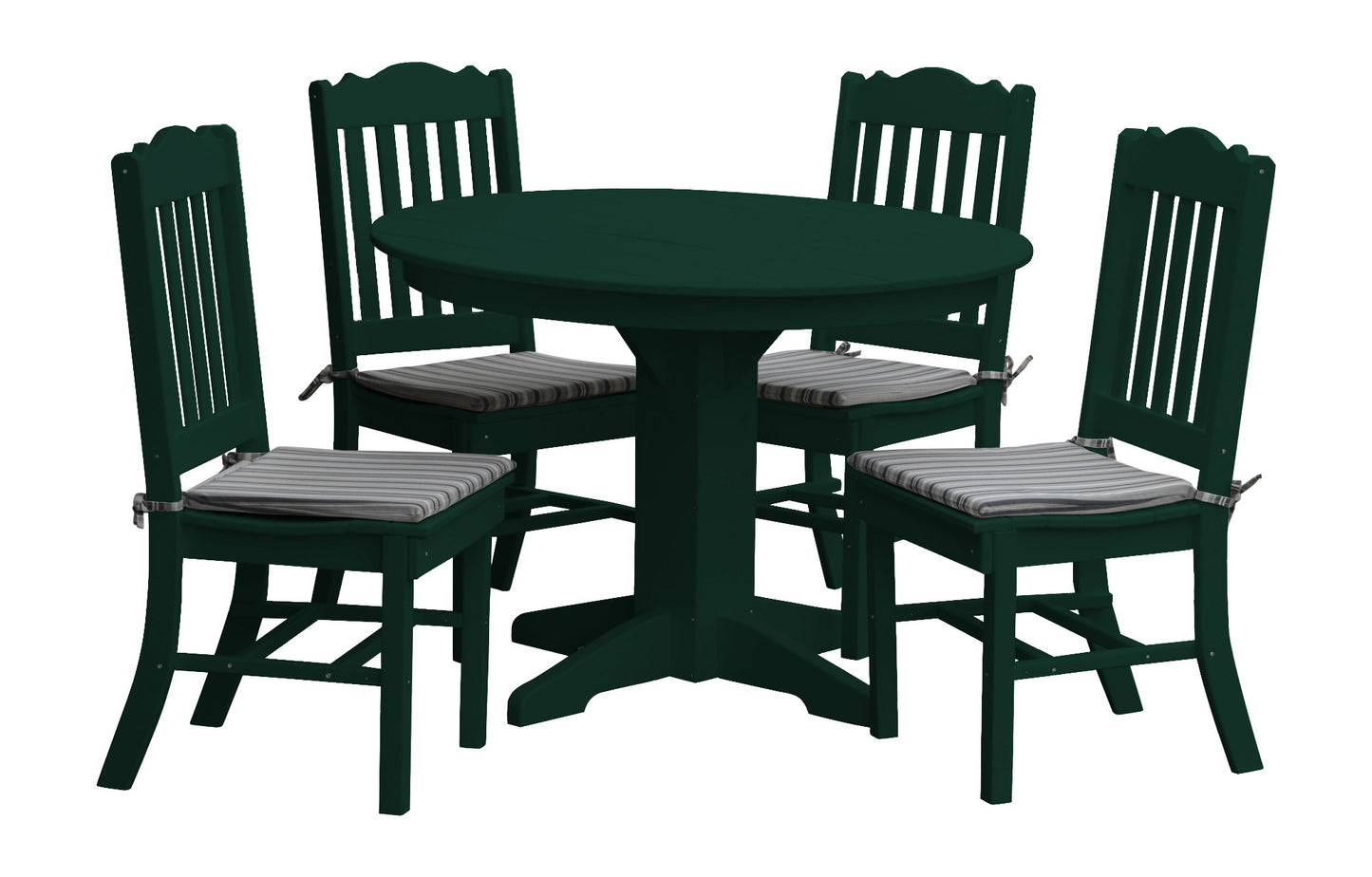 Bryton Park Poly Furniture Recycled Plastic Round Table with Royal Dining Chairs 5 Piece Dining Set (DINING HEIGHT) - LEAD TIME TO SHIP 3 WEEKS OR LESS