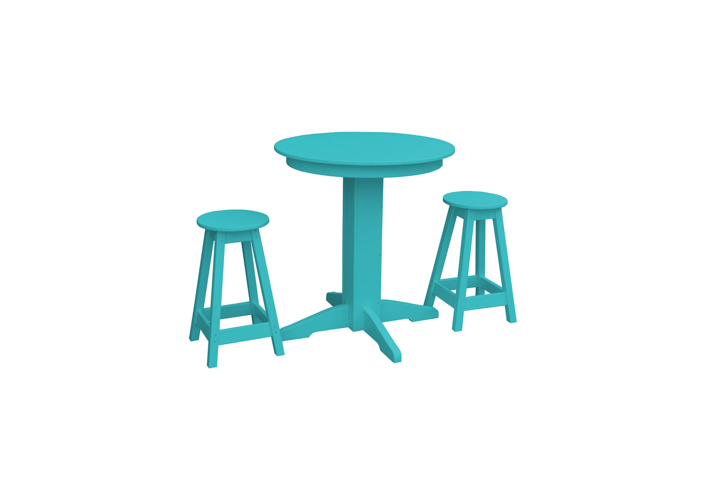 Bryton Park Poly Furniture Recycled Plastic 33in. Round Table Counter Stools 3 Piece Set (Counter Height) - LEAD TIME TO SHIP 10 BUSINESS DAYS