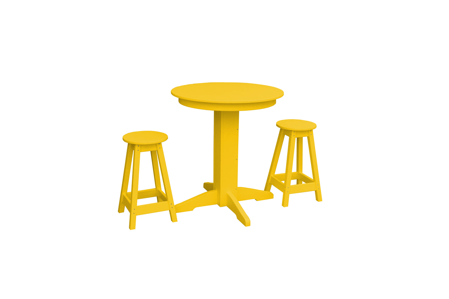 Bryton Park Poly Furniture Recycled Plastic 33in. Round Table Counter Stools 3 Piece Set (Counter Height) - LEAD TIME TO SHIP 10 BUSINESS DAYS