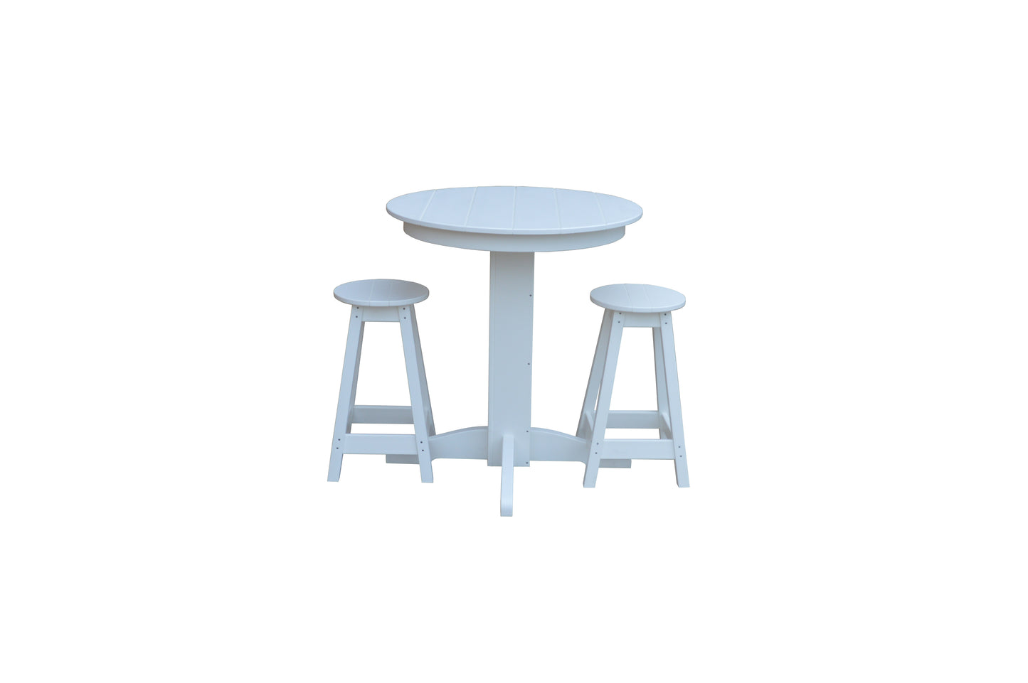 Bryton Park Poly Furniture Recycled Plastic 33in. Round Table Counter Stools 3 Piece Set (Counter Height) - LEAD TIME TO SHIP 10 BUSINESS DAYS