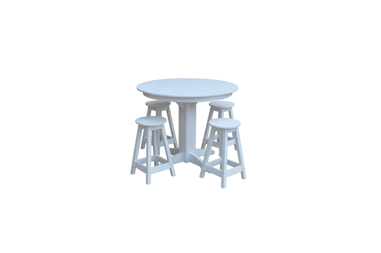 Bryton Park Poly Furniture Recycled Plastic 44in. Balcony Table with 4 Round Counter Stools 5 Piece Set (Counter Height) - LEAD TIME TO SHIP 10 BUSINESS DAYS